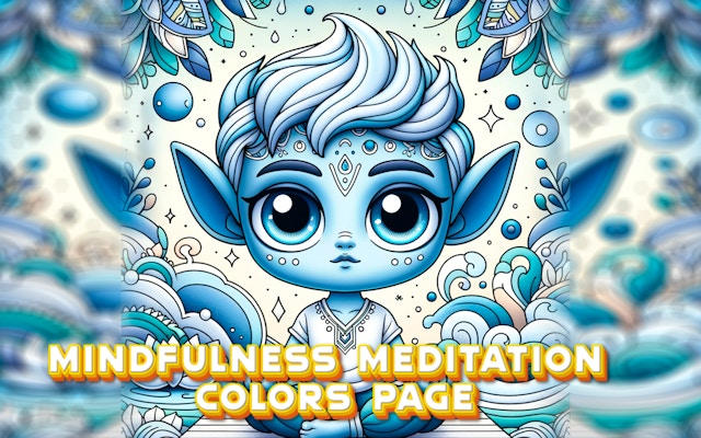 Mindfulness Meditation Colors Page - Relaxing Coloring Game